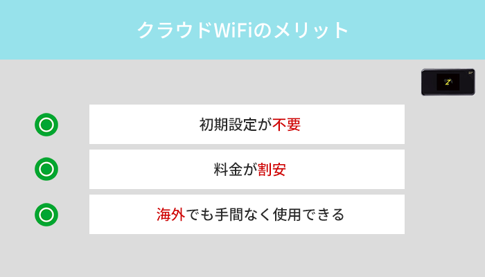 クラウドWiFiのメリットはなに?SIMカードを使ったポケット型WiFiと比較