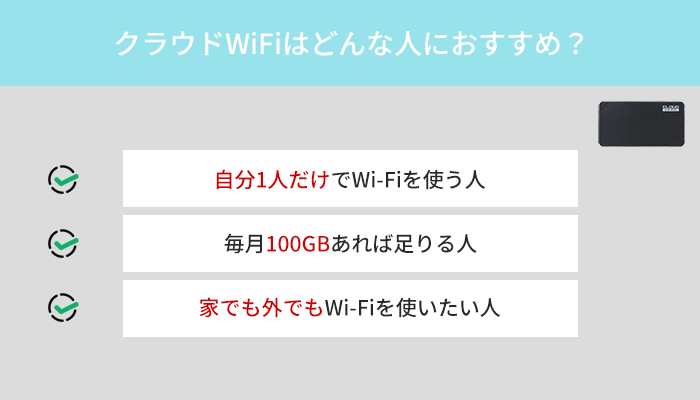 クラウドWiFiをおすすめする人の特徴とは?