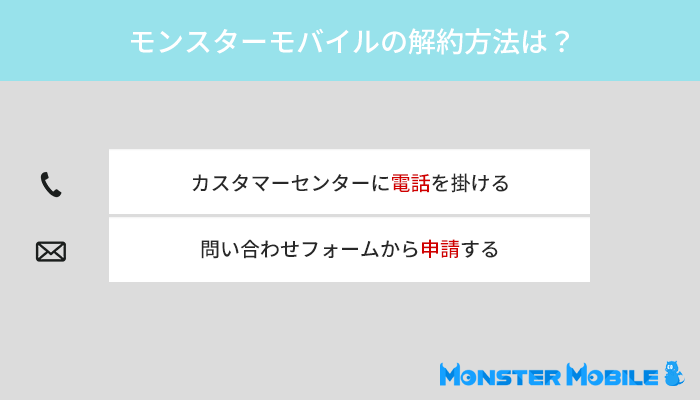 モンスターモバイルの解約方法と注意点を解説