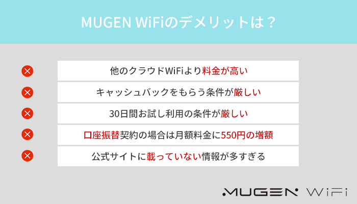 MUGEN WiFiのデメリットと注意点の全てを徹底解説