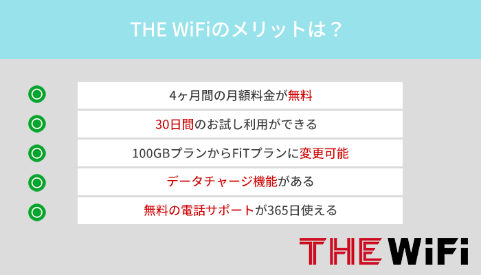 THE WiFiのメリットはどこ?他社より優れたおすすめポイント5つ