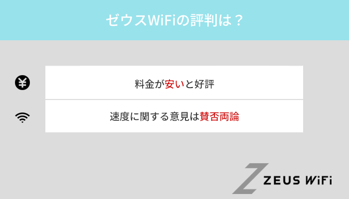 ゼウスWiFiの評判は悪い?料金と速度を徹底的に比較して解説