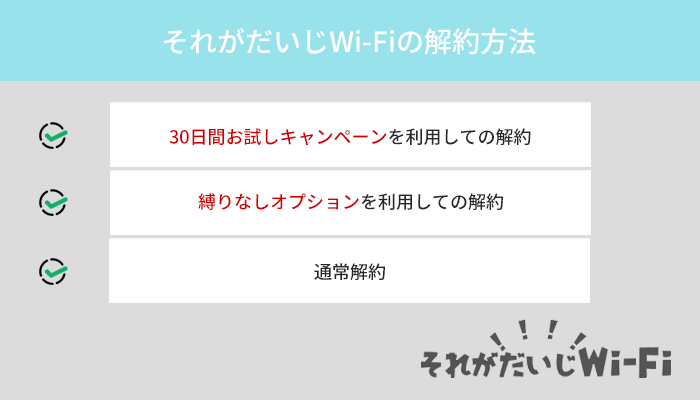 それがだいじWi-Fiの解約方法まとめ!注意点もあわせて完全網羅
