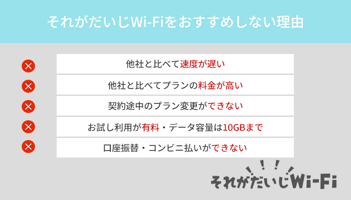 それがだいじWi-Fiをおすすめしない理由5つを解説!