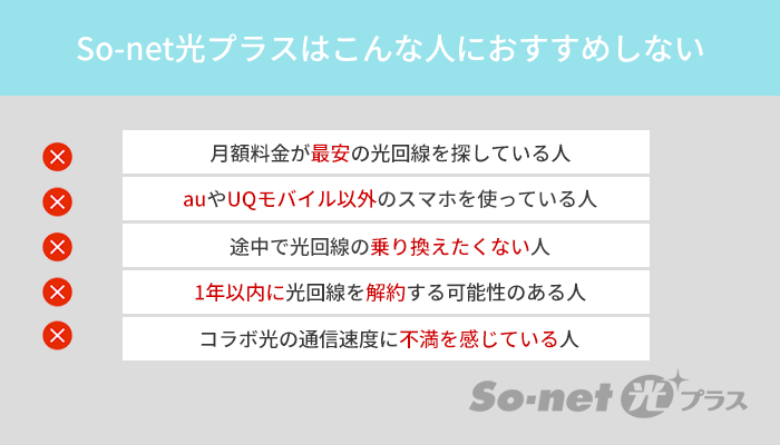 So-net光プラスはこんな人におすすめしない！5つの理由