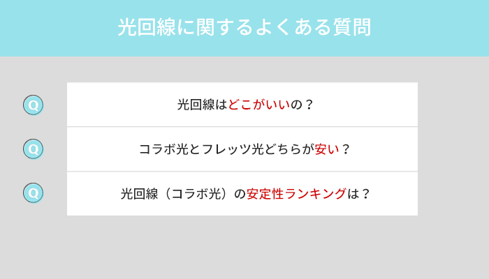 光回線に関するよくある質問と答え