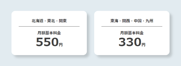 NURO光でんわの基本料金は地域によって異なる