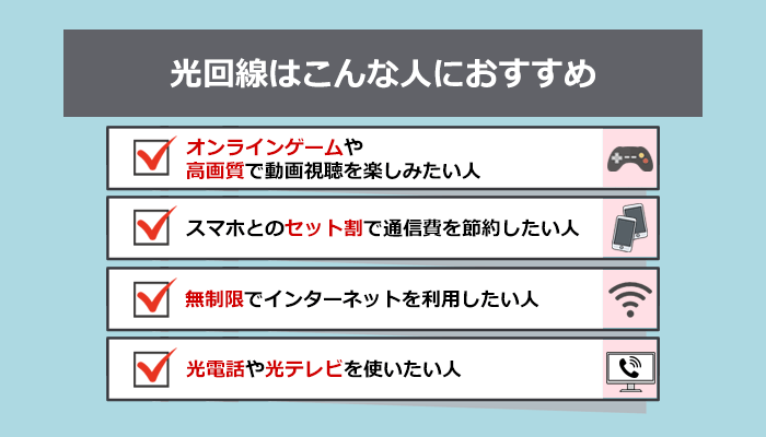 光回線はこんな人におすすめ