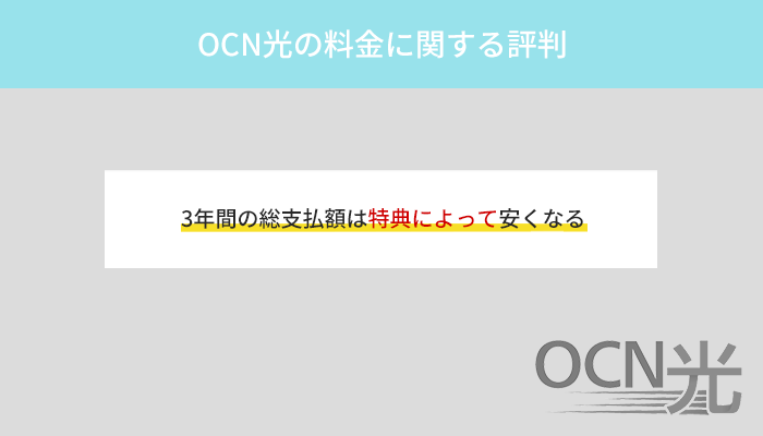 OCN光の料金に関する口コミはキャンペーン適用で安いと評判が良い