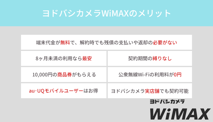 ヨドバシカメラWiMAXの7つのメリット！端末代金が無料になる