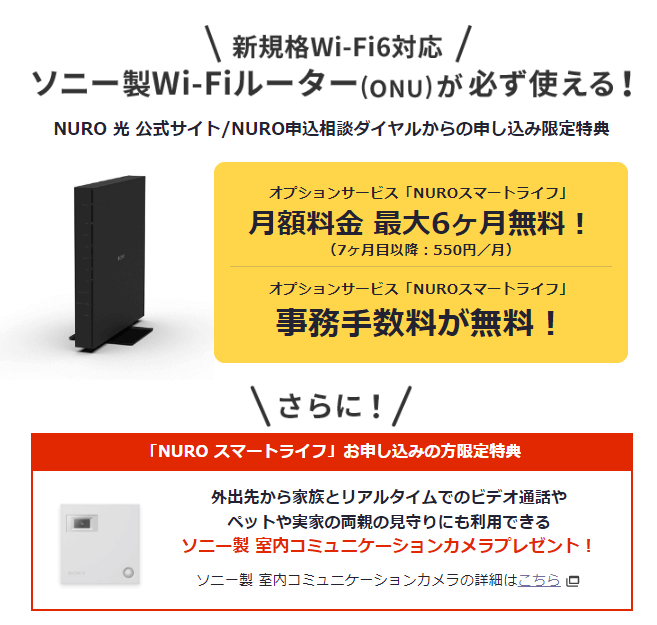 スマートライフ同時申し込みで最新ルーターが利用できる！オプション料金最大6ヶ月無料