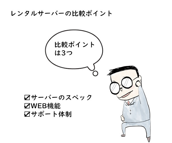 レンタルサーバーの比較ポイントは3つ